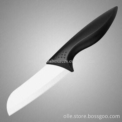 Professional Ceramic Santoku Knife with High-density Zirconia Blade, Black ABS Handle